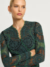 Alexa V-Neck - Emerald-Black