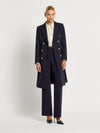 Morgan DB Long Jacket - Indigo