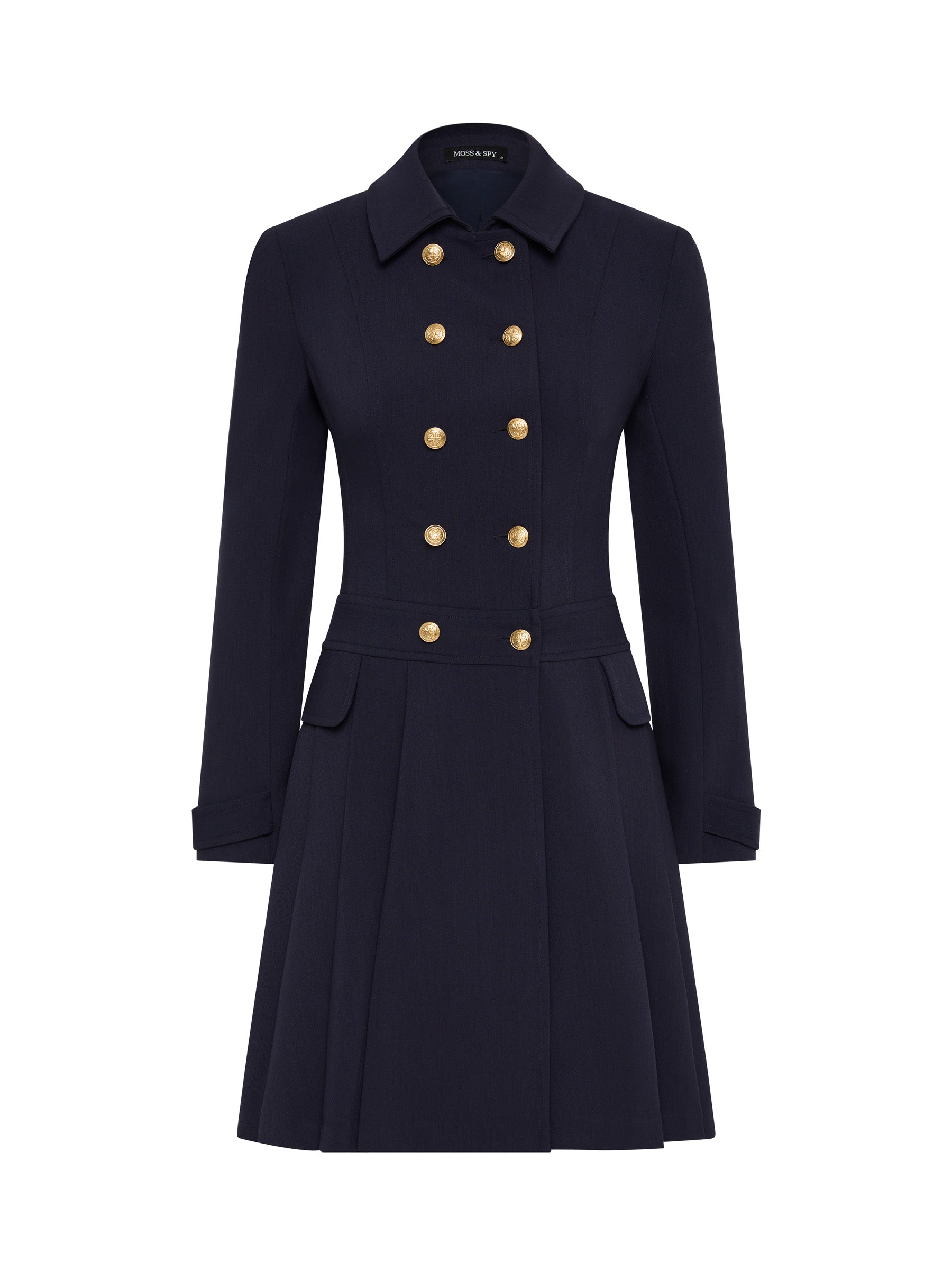 Morgan Pleated Coat Dress - Indigo