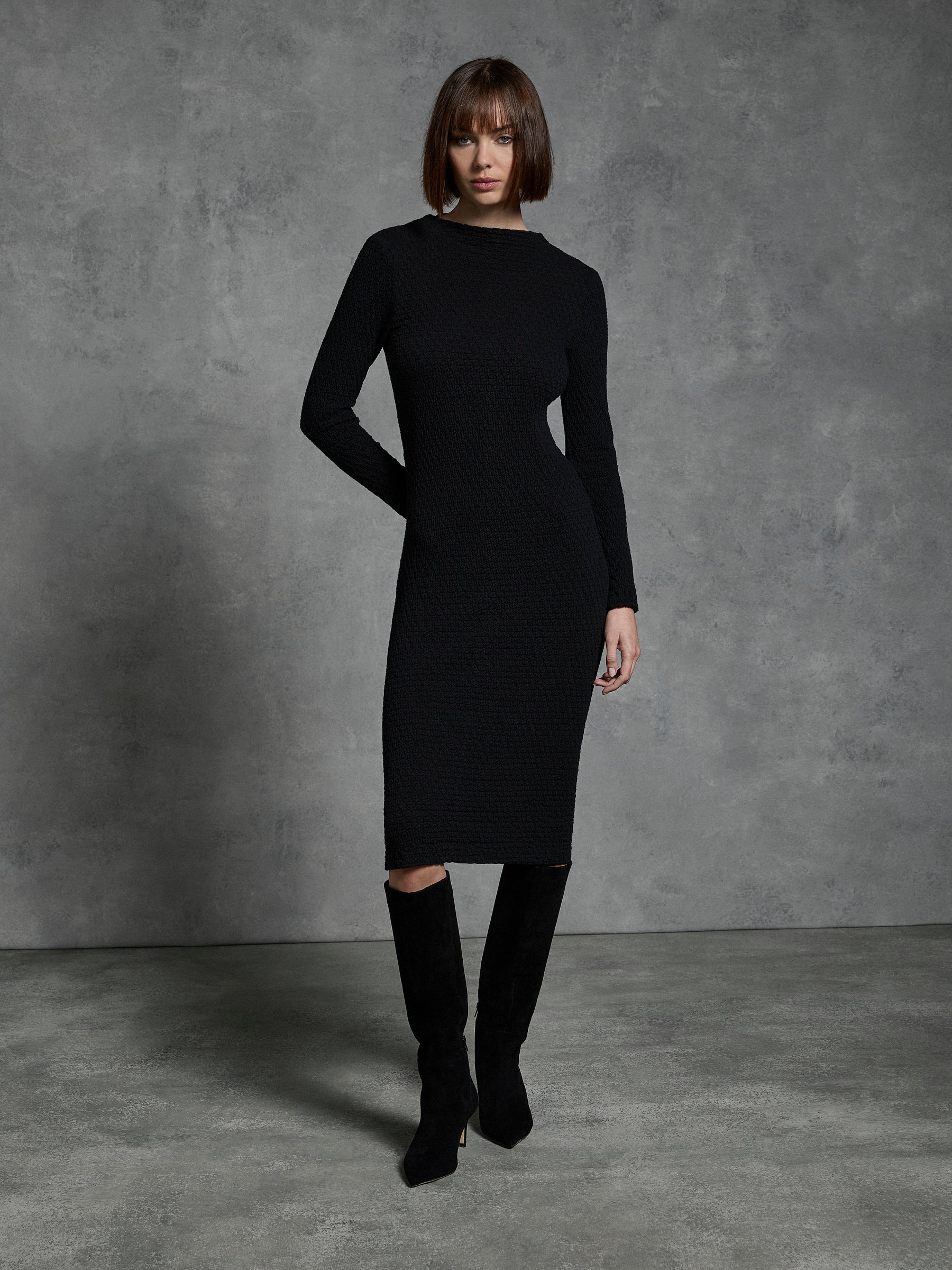 Pippa Long Sleeve Dress - Black (Size 12 + 14 Only)