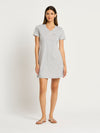 Signature Mini T-Dress - Grey Marle + Navy